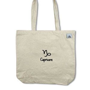 Capricorn astrology / zodiac embroidered tote bag
